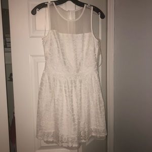 Lace medium length dress.